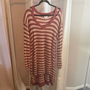 Hayden Red and Cream Striped Tunic